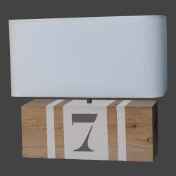 Lampe bois blanc Brick XL