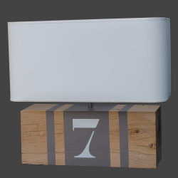 Lampe bois taupe Brick XL