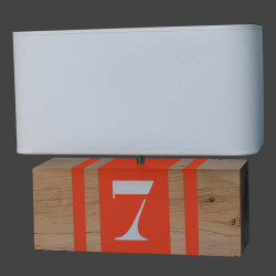 Lampe bois orange Brick XL