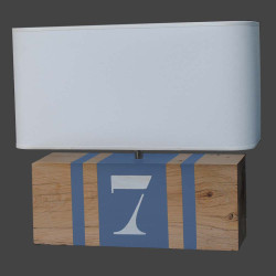 Lampe bois gris bleu Brick XL