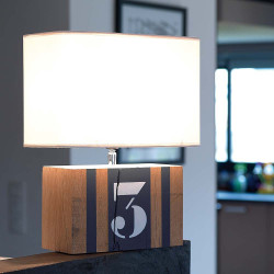 Lampe bois anthracite Brick M