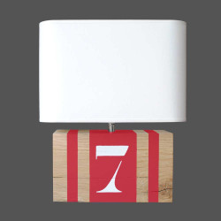 Lampe bois rouge Brick M