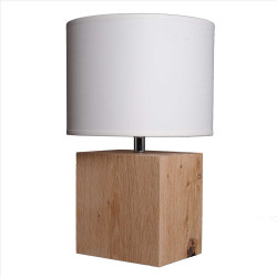 Lampe chevet en bois brut