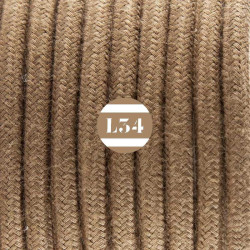 fil électrique tissu marron coton