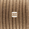 fil électrique tissu marron coton