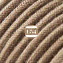 cordon électrique textile marron coton