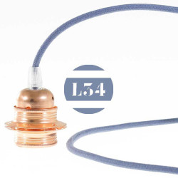 fil électrique tissu gris pierre coton