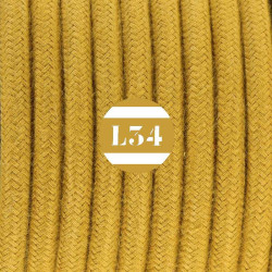 fil électrique tissu jaune doré coton