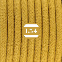 fil électrique tissu jaune doré coton