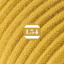 cordon électrique textile jaune doré coton