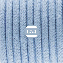 fil électrique tissu bleu océan coton