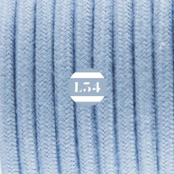 fil électrique tissu bleu océan coton
