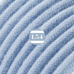 fil électrique tissu bleu océan coton