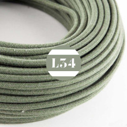 fil électrique tissu gris vert coton