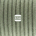 fil électrique textile gris vert coton
