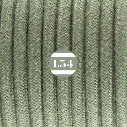 fil électrique tissu gris vert coton