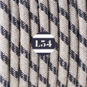 fil électrique textile stripes anthracite et lin