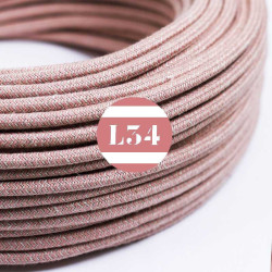 fil électrique tissu ZigZag vieux rose et lin