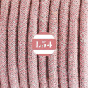 fil électrique textile ZigZag vieux rose et lin
