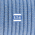 fil électrique textile ZigZag bleu et lin
