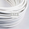 Câble électrique textile blanc soie