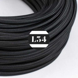 Câble électrique textile noir soie