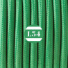 fil électrique tissu vert soie