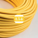 Câble électrique textile jaune soie