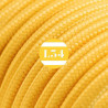 fil électrique tissu jaune soie