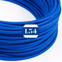 Câble électrique textile bleu soie