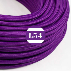 Câble électrique textile violet soie