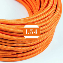 Câble électrique textile orange soie