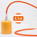 Câble électrique textile orange soie