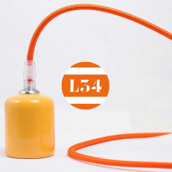 fil électrique tissu orange soie