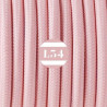 fil électrique tissu rose baby soie