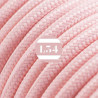 fil électrique tissu rose baby soie