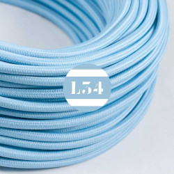 Câble électrique textile bleu azur soie