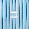 fil électrique tissu bleu azur soie