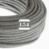 fil électrique tissu gris lin