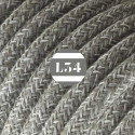 Câble électrique textile gris lin