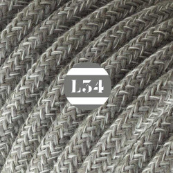 fil électrique tissu gris lin