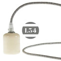 Câble électrique textile gris lin
