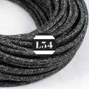 Câble électrique textile anthracite lin naturel