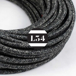 fil électrique tissu anthracite lin naturel