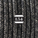 Câble électrique textile anthracite lin naturel