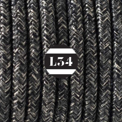 fil électrique tissu anthracite lin naturel