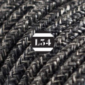 Câble électrique textile anthracite lin naturel