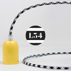 fil électrique tissu noir et blanc soie