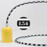 fil électrique tissu noir et blanc soie