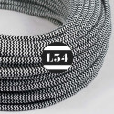 Câble électrique textile ZigZag noir et blanc